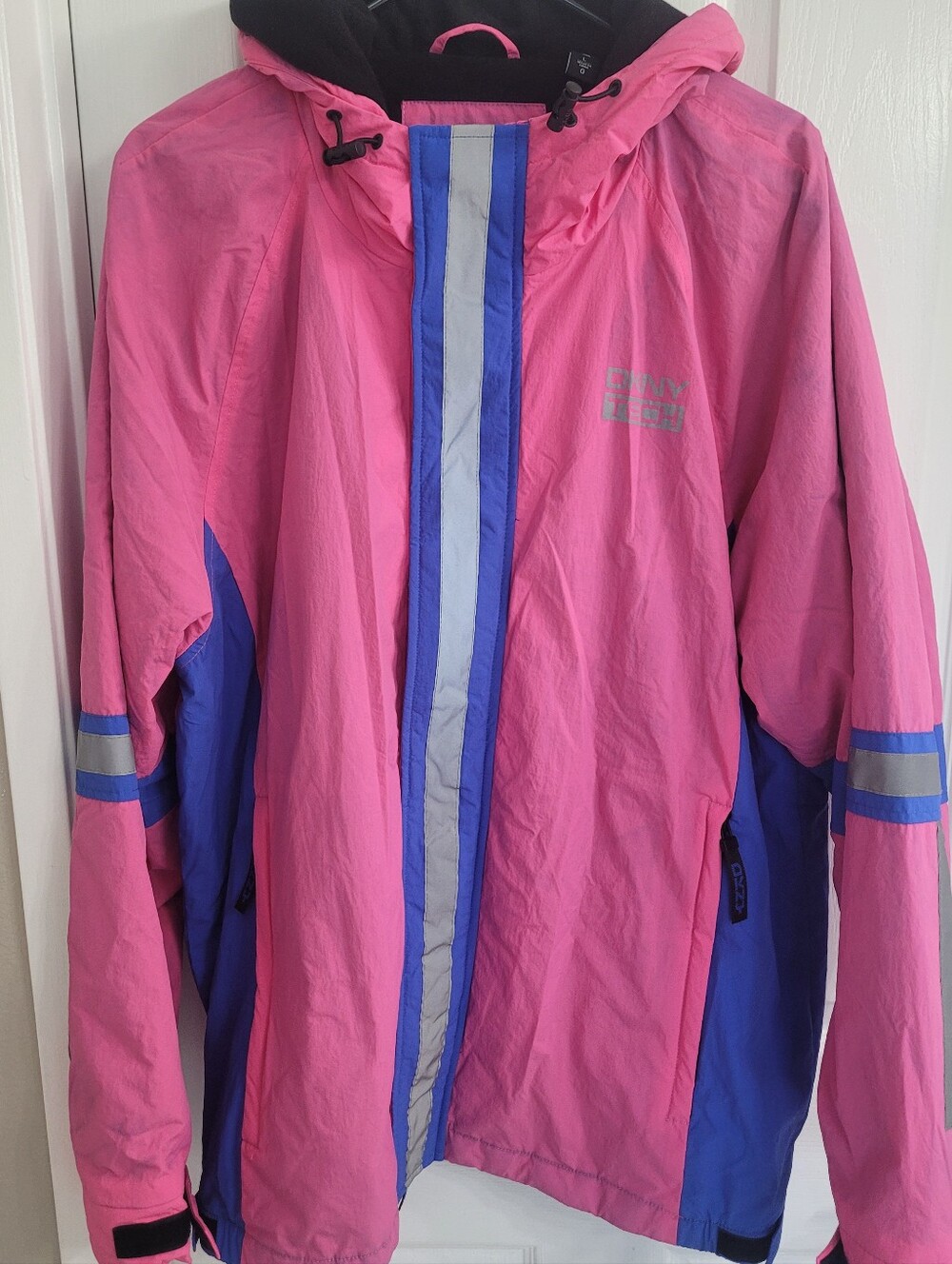DKNY Tech Colorblock Womens Hooded Jacket